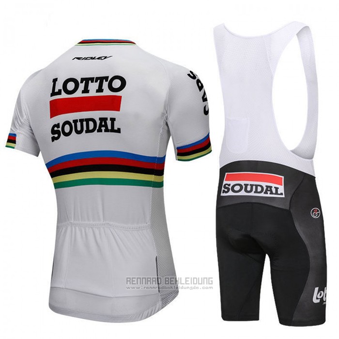 2018 Fahrradbekleidung UCI Weltmeister Lotto Soudal Wei Trikot Kurzarm und Tragerhose - zum Schließen ins Bild klicken